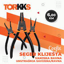 Seger kliješta vanjska ravna, unutrašnja savijena/ravna