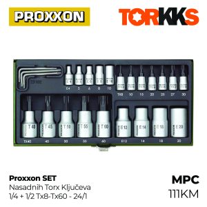 SET nasadnih torx ključeva 1/4+1/2 Tx8-Tx60 24/1