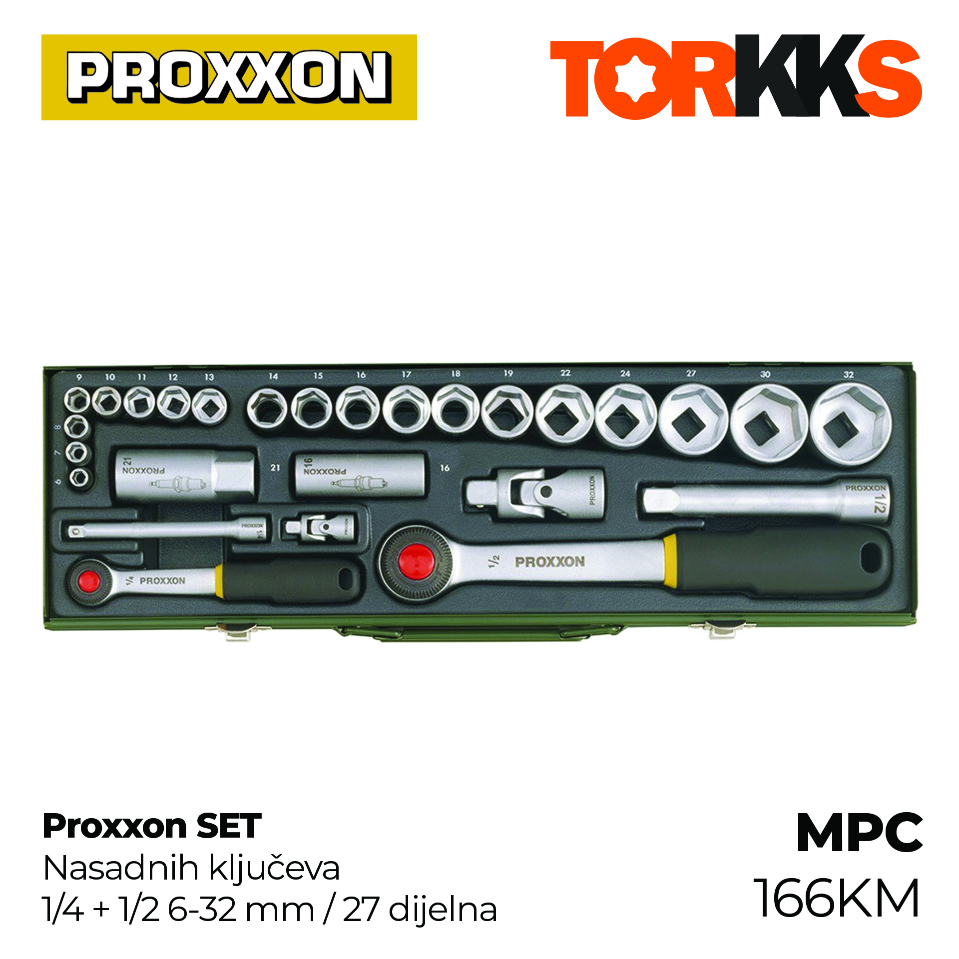 SET nasadnih ključeva 1/4+1/2 6-32 27 dijelna