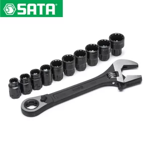 Set podešavajućih-francuski ključ sa nastavcima SATA ST09000 11-dijelni 040197482