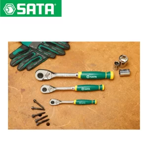 Set račni-gedora sa grip ručkom SATA ST14901G 3/1 1/4″ 3/8 1/2″ 72 zuba 040198747