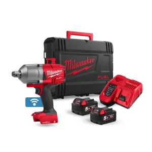 Aku udarni odvijač Milwaukee M18 ONEFHIWF34-502X 4933459730 sa dvije 5Ah baterije i punjačem u HD koferu OneKey 3/4” 18V 1627Nm
