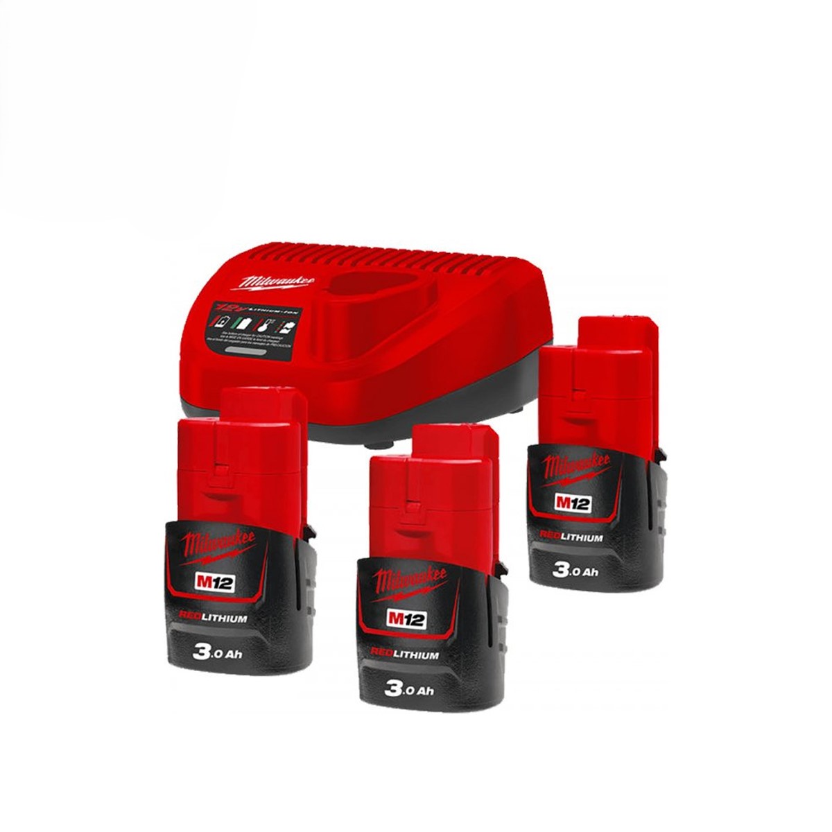 Tri aku baterije 3.0Ah sa punjačem C12 Milwaukee M12 NRG-303 4933459207